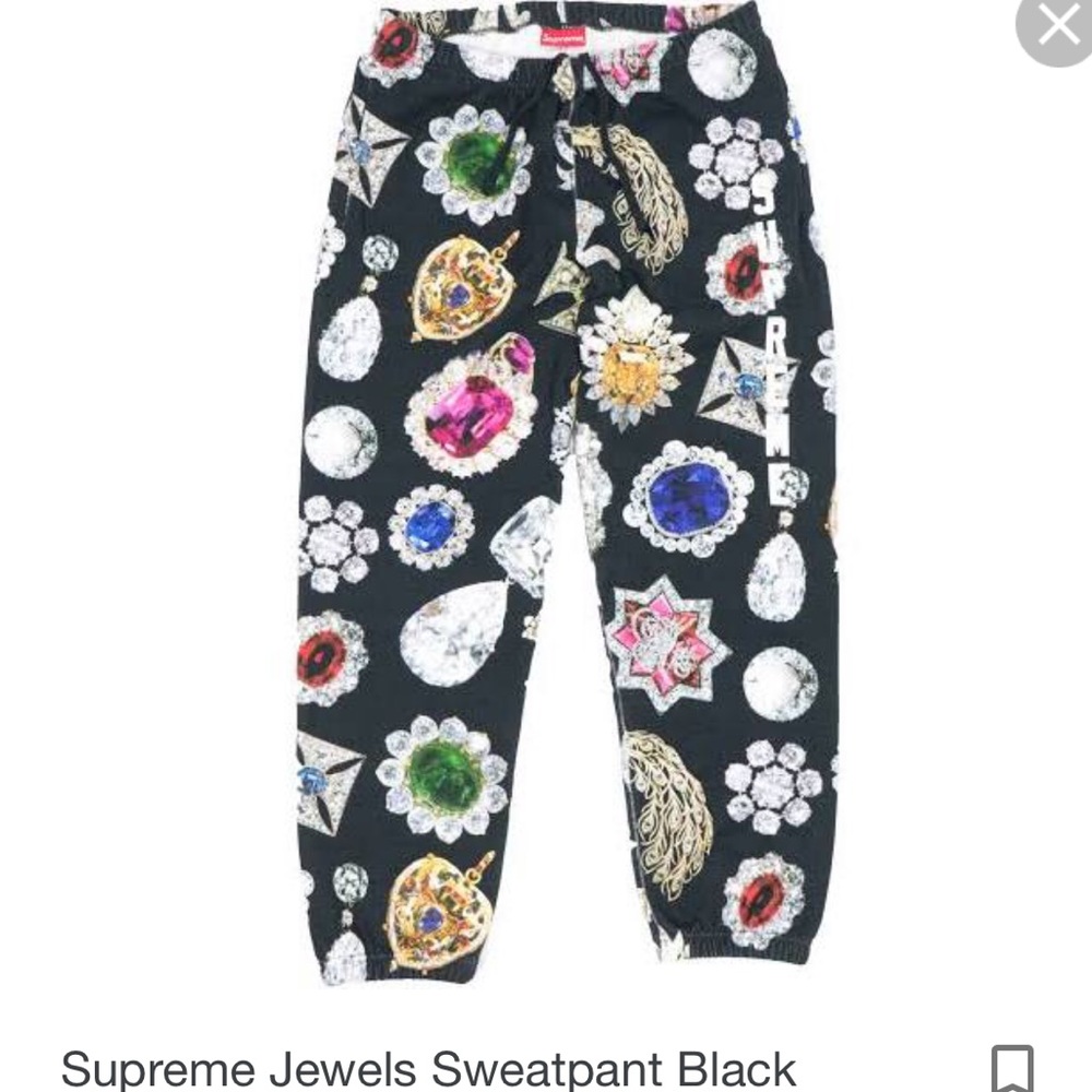 Supreme Jewels Sweatpants, NWT, Medium